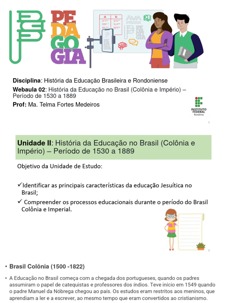 História da Educação no Brasil Colônia e Império | PDF | Brasil | Escolas