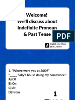 18th May 2023 Tenses & Indefinite Pronoun