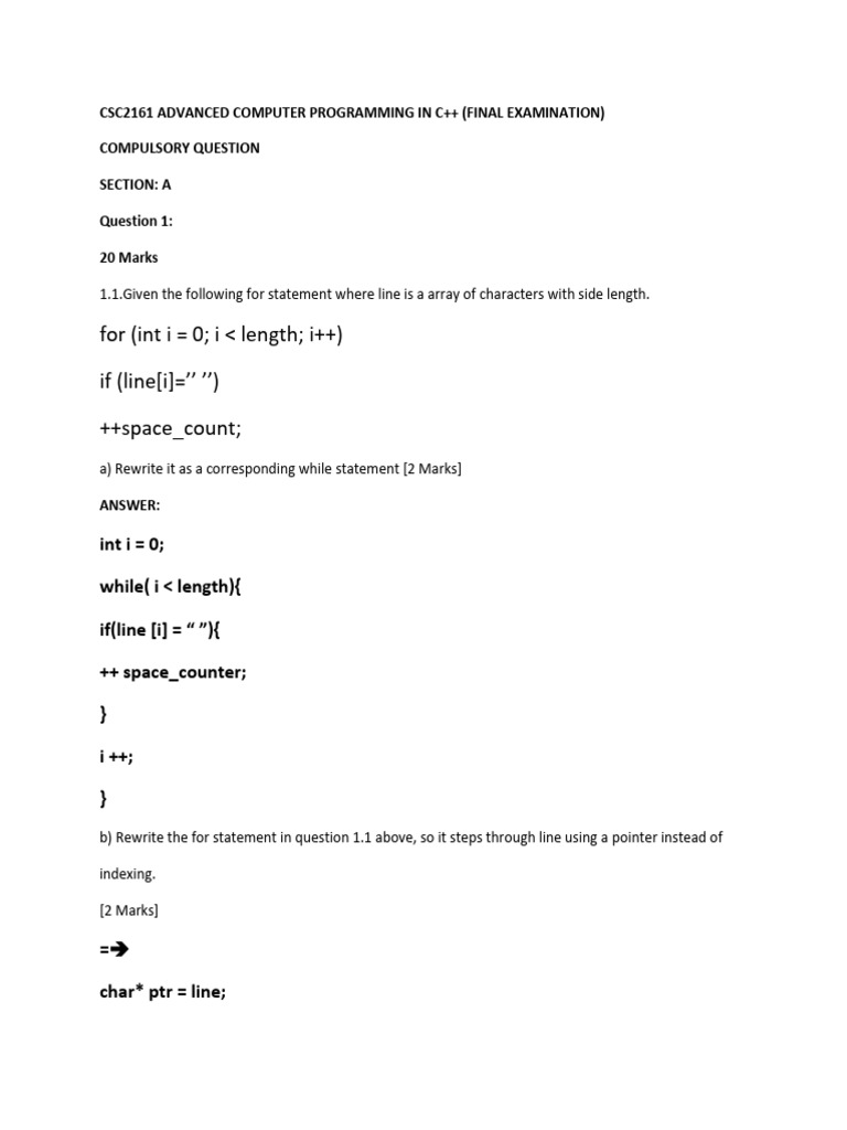 C++ Final Exam: Advanced Programming Concepts | PDF