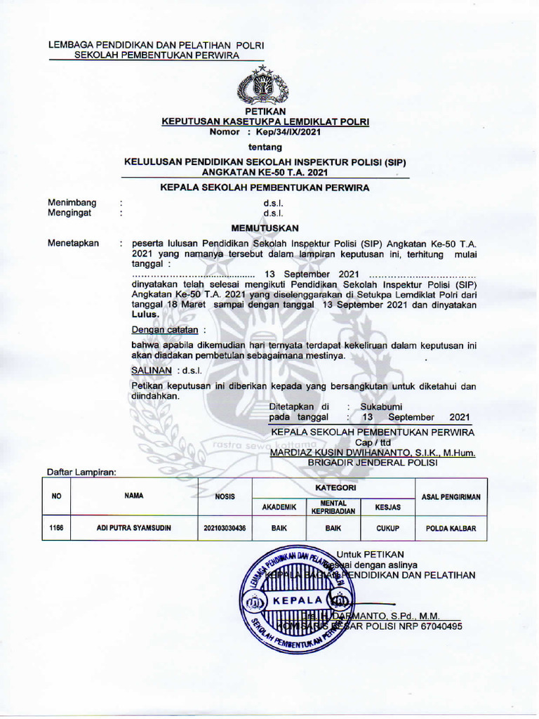 Transkip Nilai Ipda | PDF