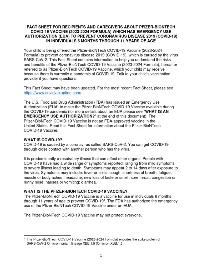 Pfizer Factsheet 2023 PDF