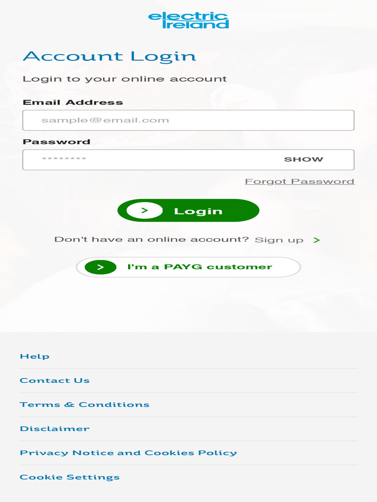 Login To Your Electric Ireland Account Electric Ireland PDF