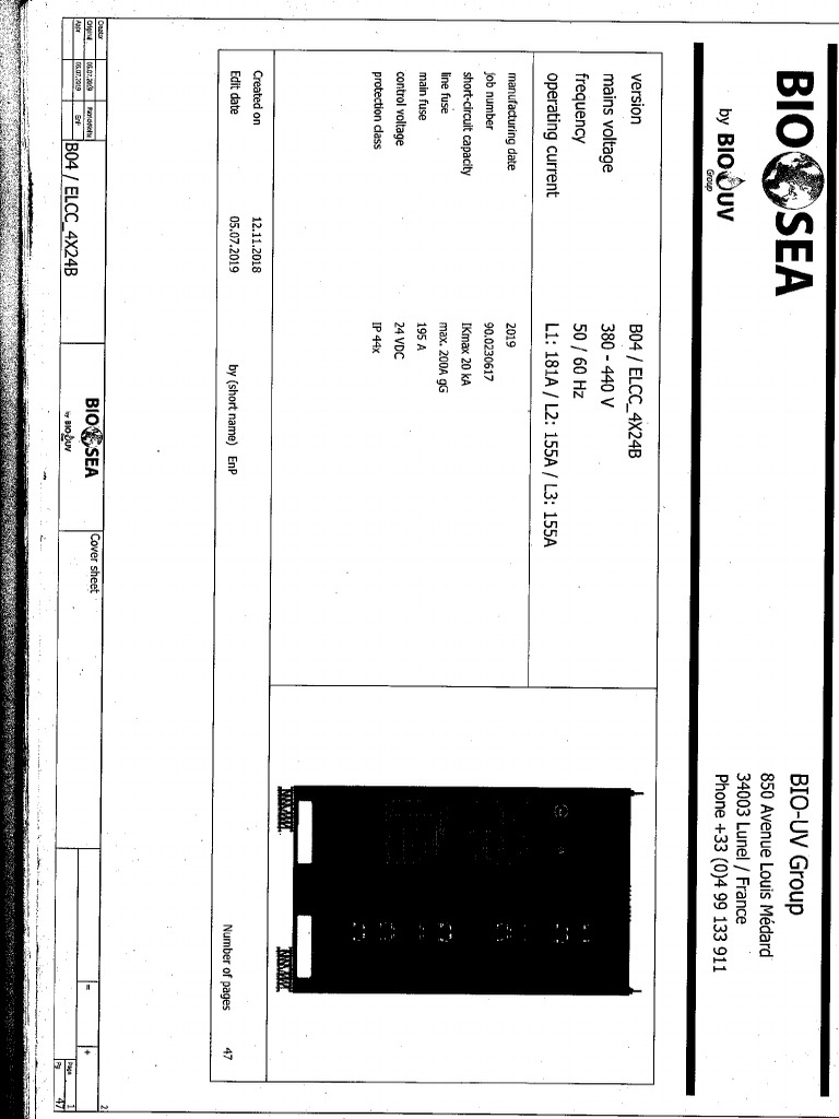 BWTS Power Wiring Diagram PDF