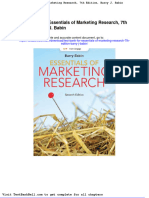 Test Bank For Essentials of Marketing Research 7th Edition Barry J Babin