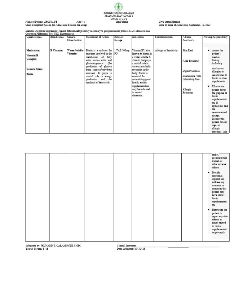 Vitamin B Complex Drug Study PDF Vitamin Allergy