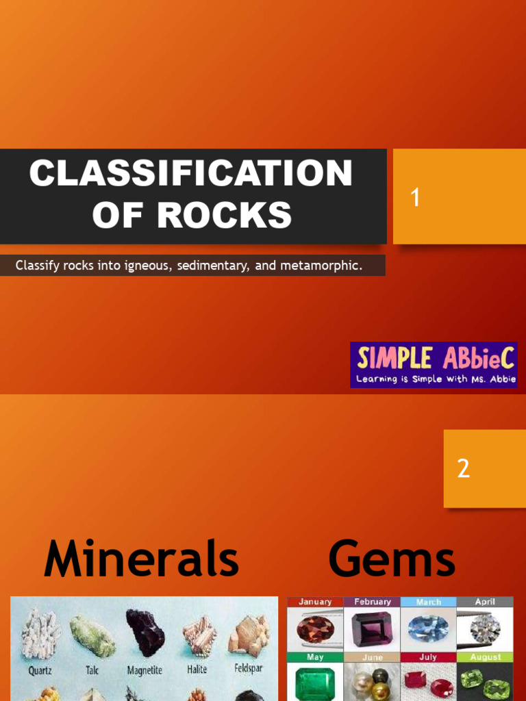 Lesson 4 classification of rocks pdf