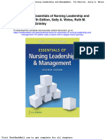 Test Bank For Essentials of Nursing Leadership and Management 7th Edition Sally A Weiss Ruth M Tappen Karen Grimley