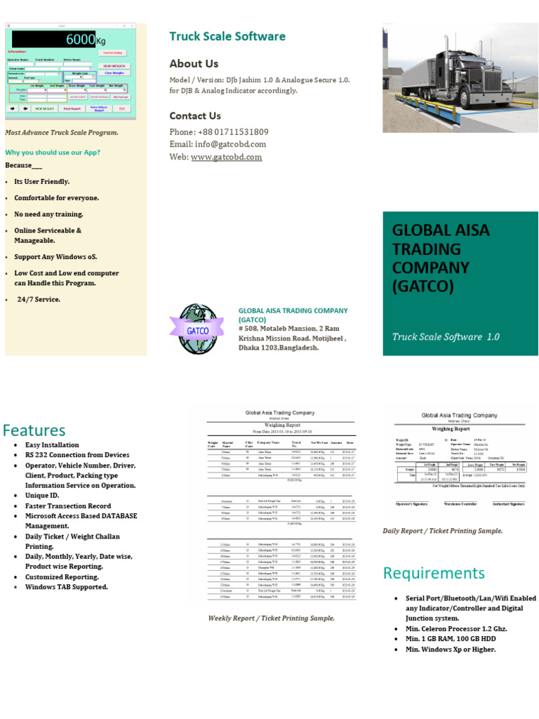 Truck Scale Software 1.0 | PDF