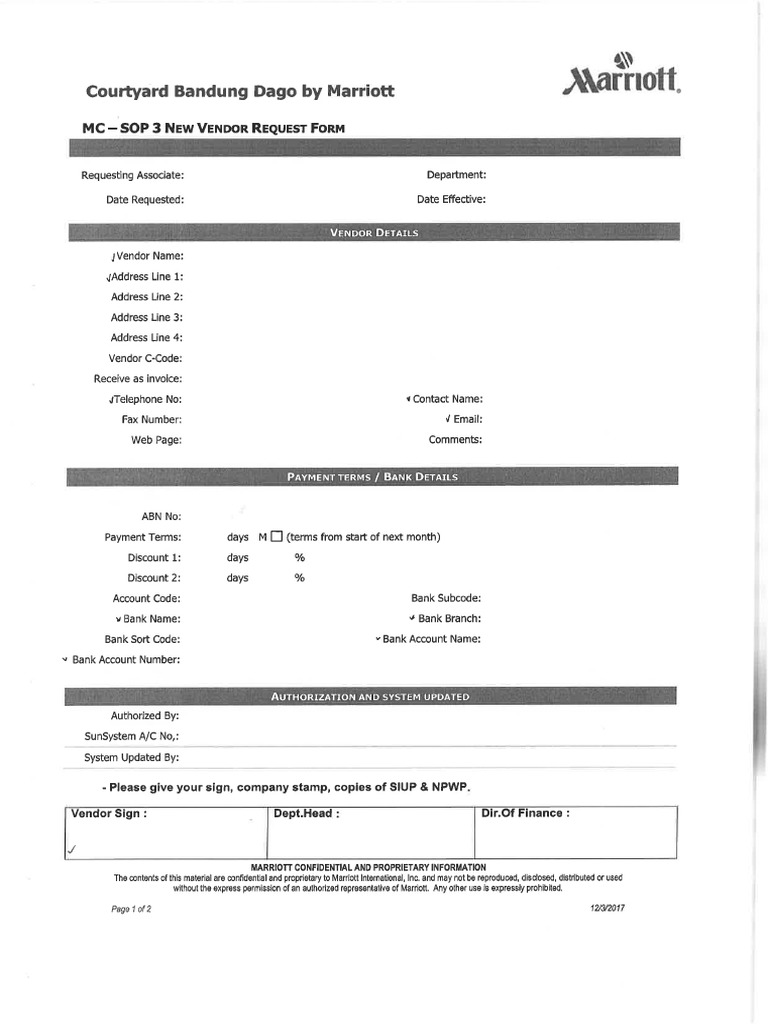 Aa new vendor request from pdf