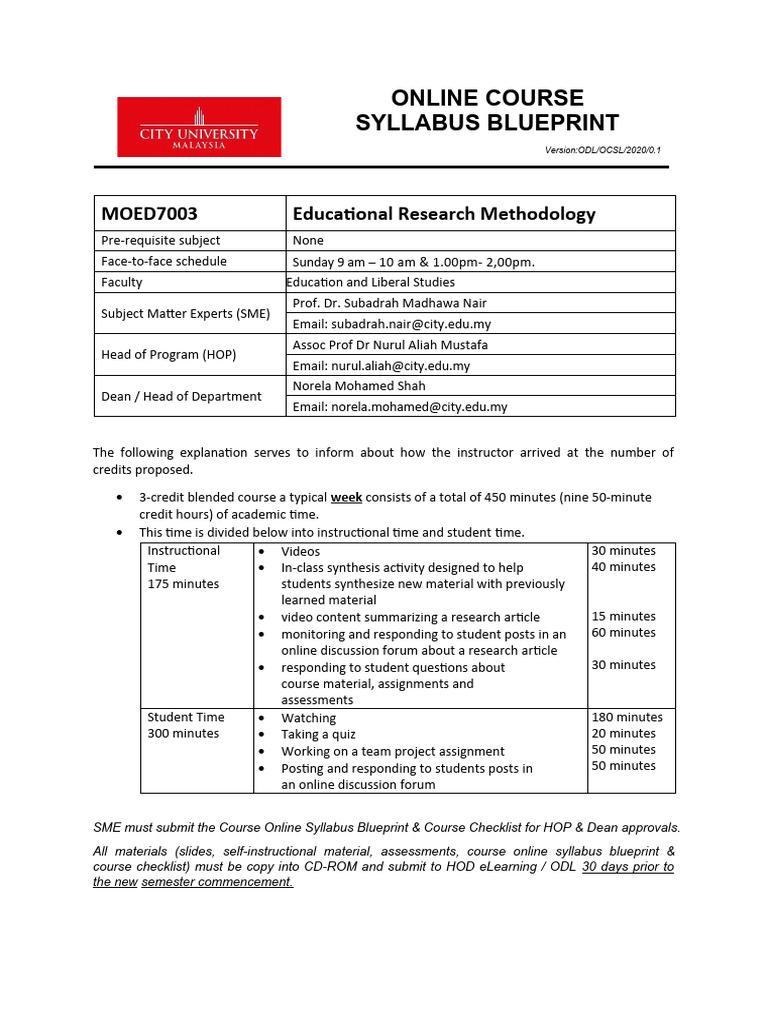 Educational Research Methodology Course Syllabus | PDF | Survey ...