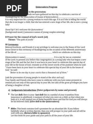 Quincenera Ceremony Script Mis Quince Sage Green & Silver Floral