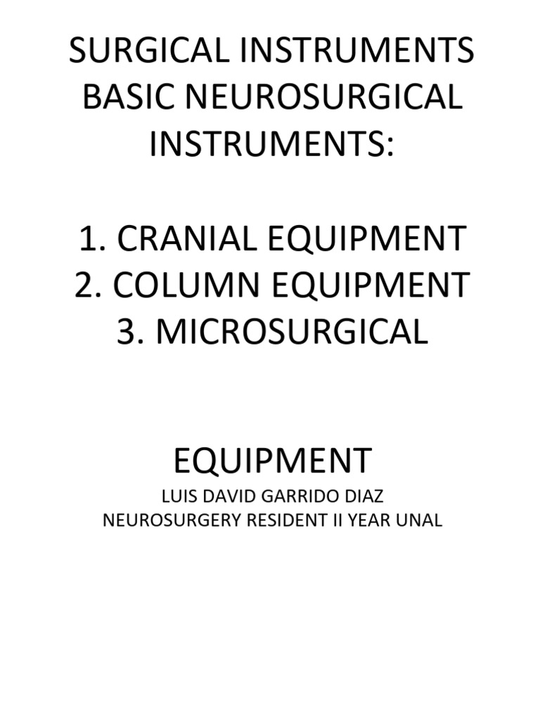 Neurosurgery Surgical Instruments PDF Neurosurgery Tools