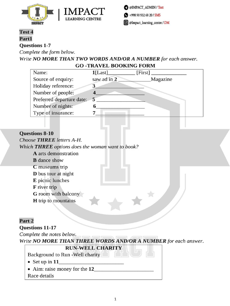 listening mock test 17 | PDF
