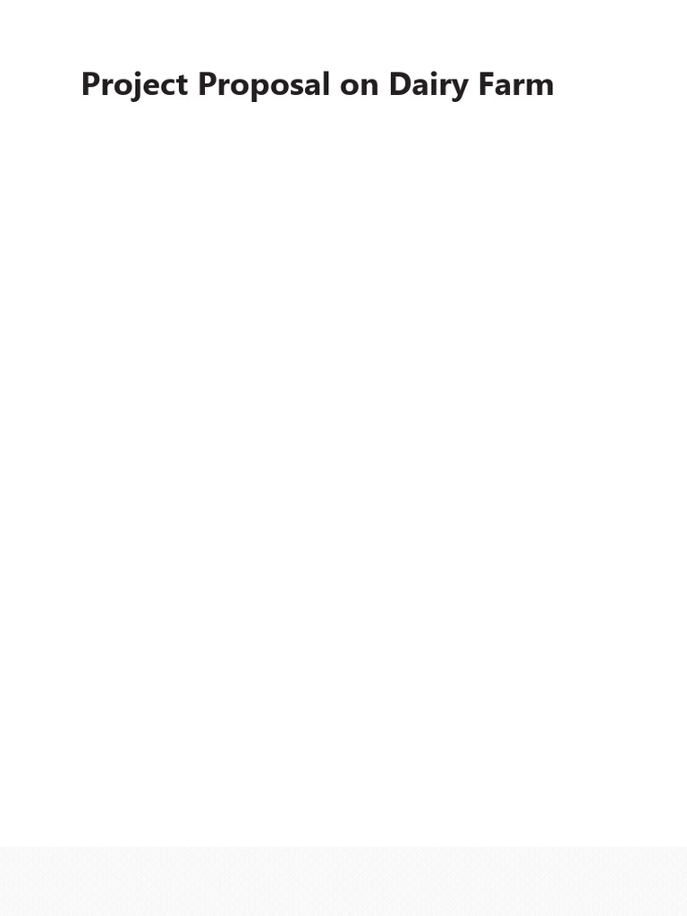 Dairy Farming Project Proposal PDF Fodder Cattle