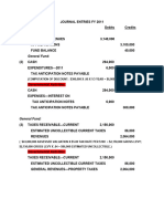 JOURNAL ENTRIES FY 2011