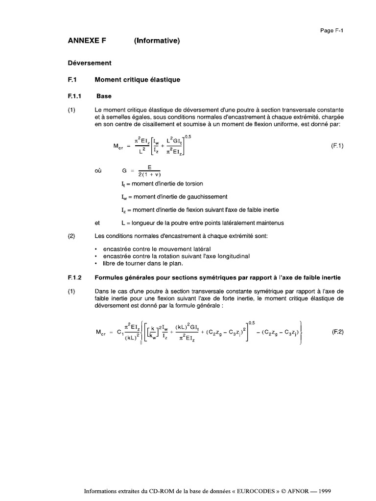 Eurocode 3 - Deversement | PDF