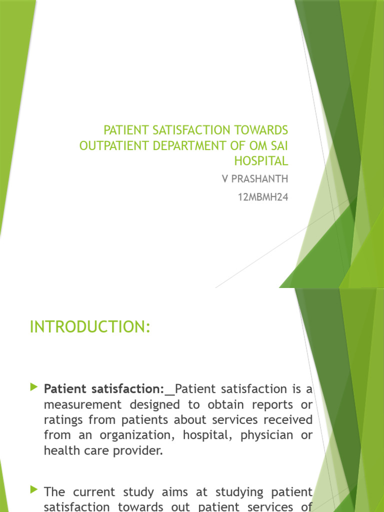 Patient Satisfaction at Om Sai Hospital | PDF | Patient | Sampling ...