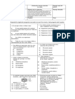 Evaluación Ciencias Naturales 8°