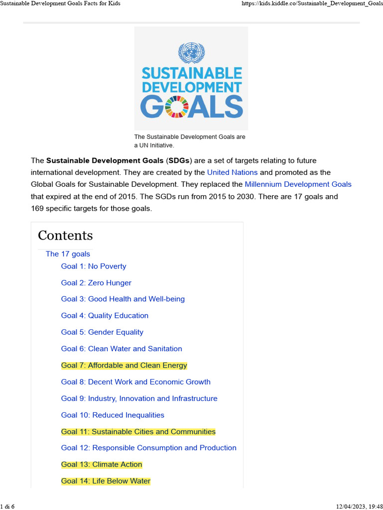 Overview of Sustainable Development Goals | PDF | Wellness | Technology ...