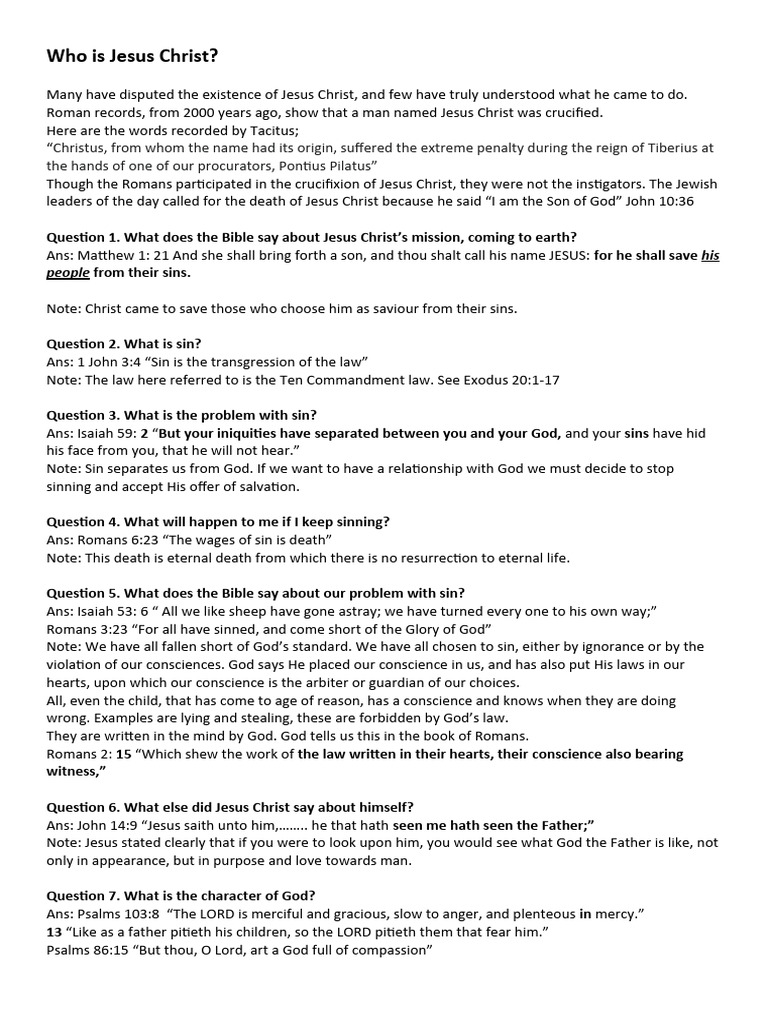 Who Is Jesus Christ Study | PDF | God The Father | Jesus