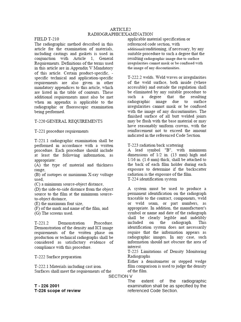 Radiographic Examination Standards | PDF | Radiography | Welding