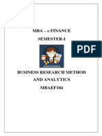 MBA-SEM I-E Finance - Business Research Methods and Analytics - Unit 5
