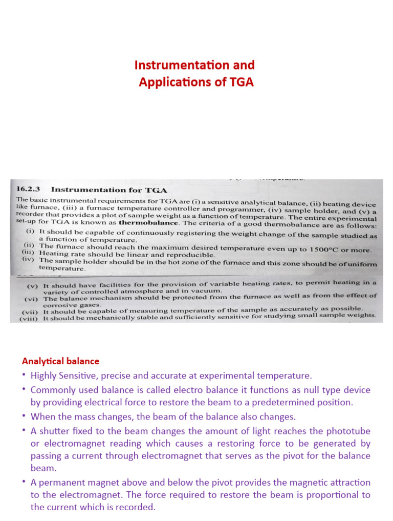 TGA Instrumentation and Applications Guide | PDF | Teaching Methods ...