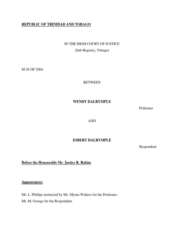 Dalrymple V Dalrymple PDF Loans Burden Of Proof (Law)