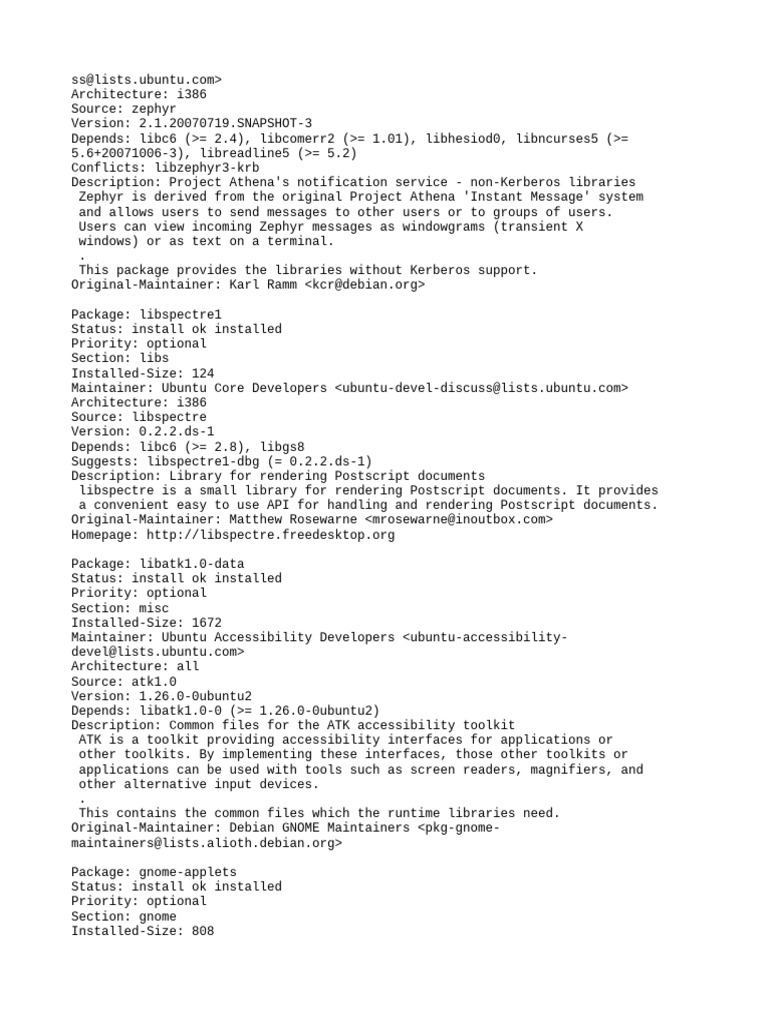 Ubuntu Package Descriptions and Dependencies | PDF