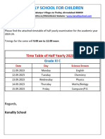 Half Yearly Timetable