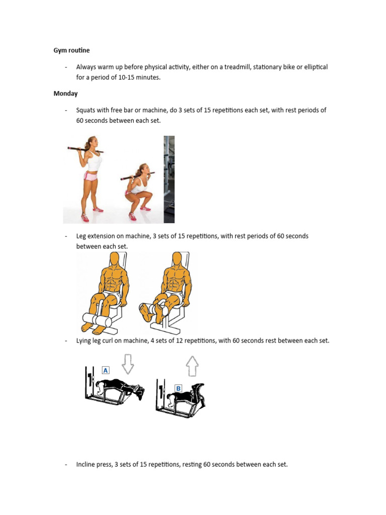 Gym Routine For Women | PDF