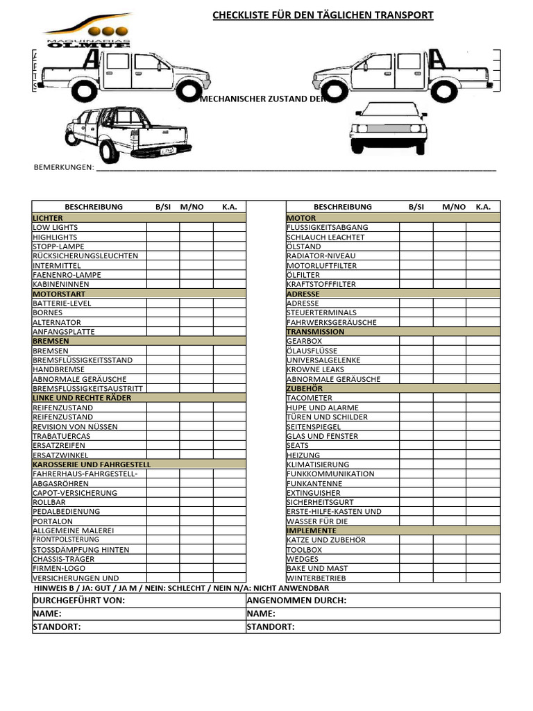 Checkliste Fahrzeugbergabe Pdfnull