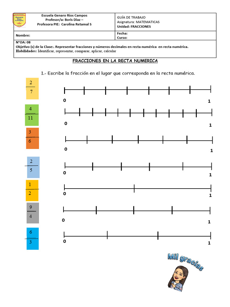 Recta Numerica Quinto Basico Decimales Pdf