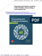 Test Bank For Forecasting and Predictive Analytics With Forecast X TM 7th Edition Barry Keating J Holton Wilson John Solutions Inc