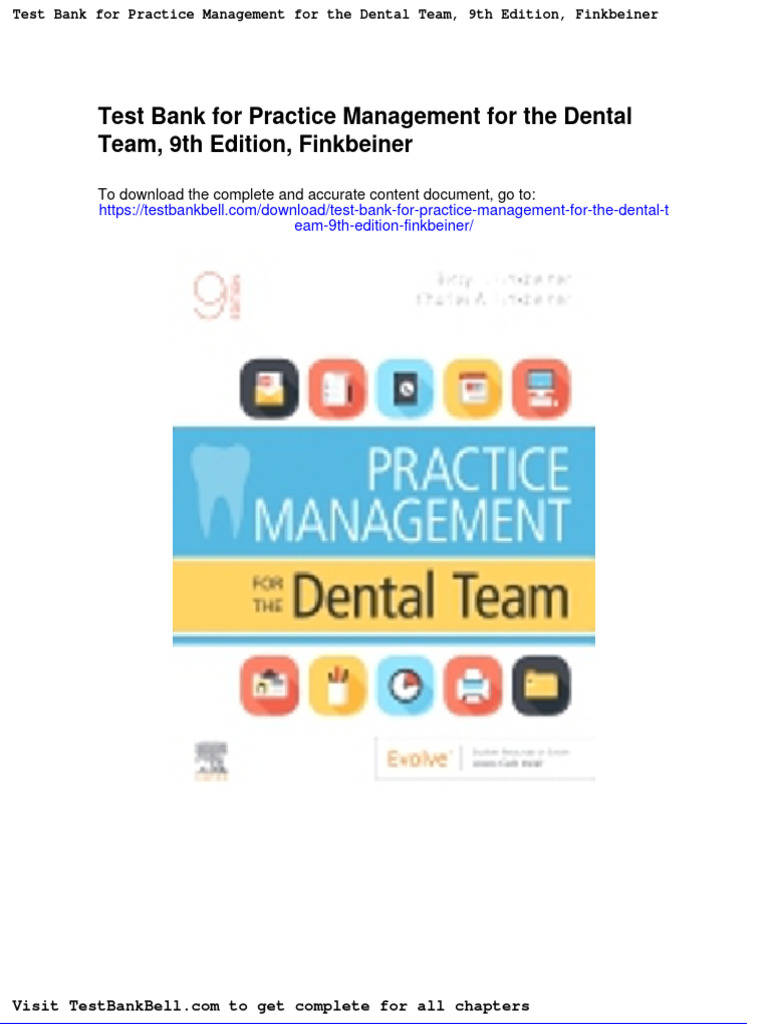 Test Bank For Practice Management For The Dental Team 9th Edition