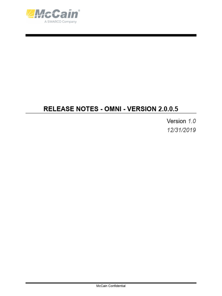McCain Omni 2.0 Controller Firmware Release Notes | PDF | File Transfer ...