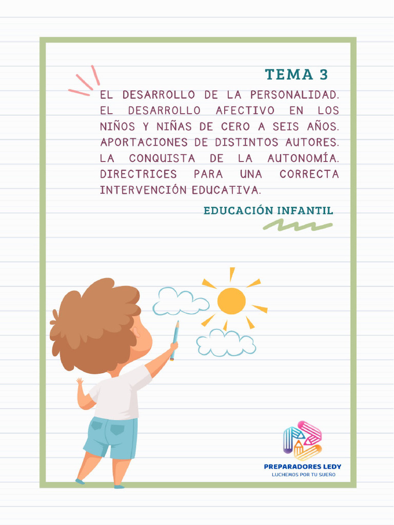 Tema 3 Desarrollo de La Personalidad | PDF | Teoría de apego | Aprendizaje
