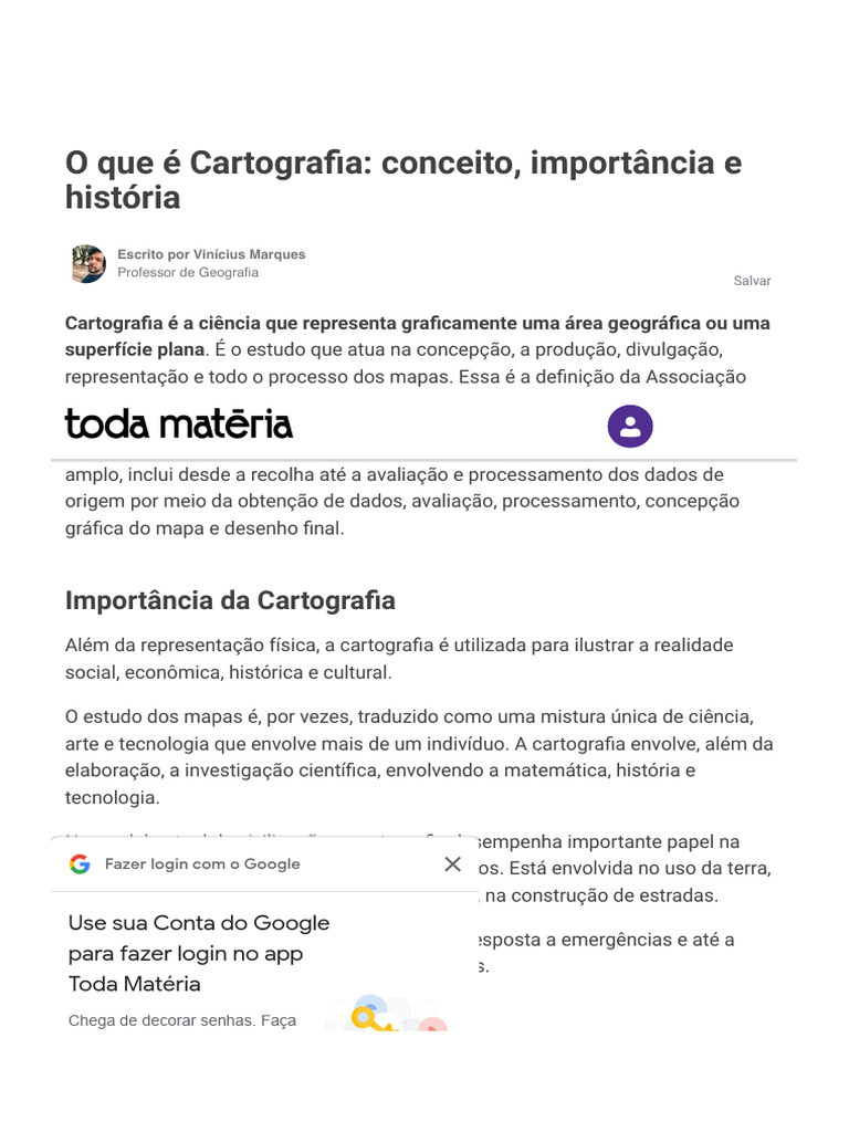Conceito e Importância da Cartografia | PDF | Mapa | Longitude