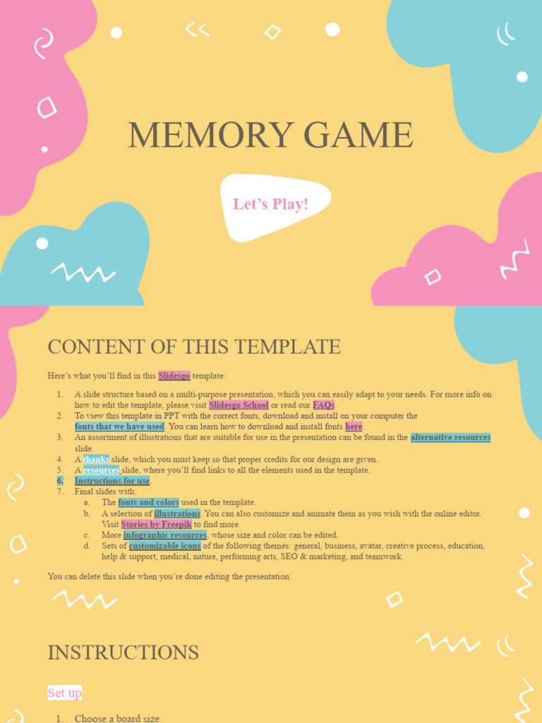 Memory Game XL by Slidesgo PDF