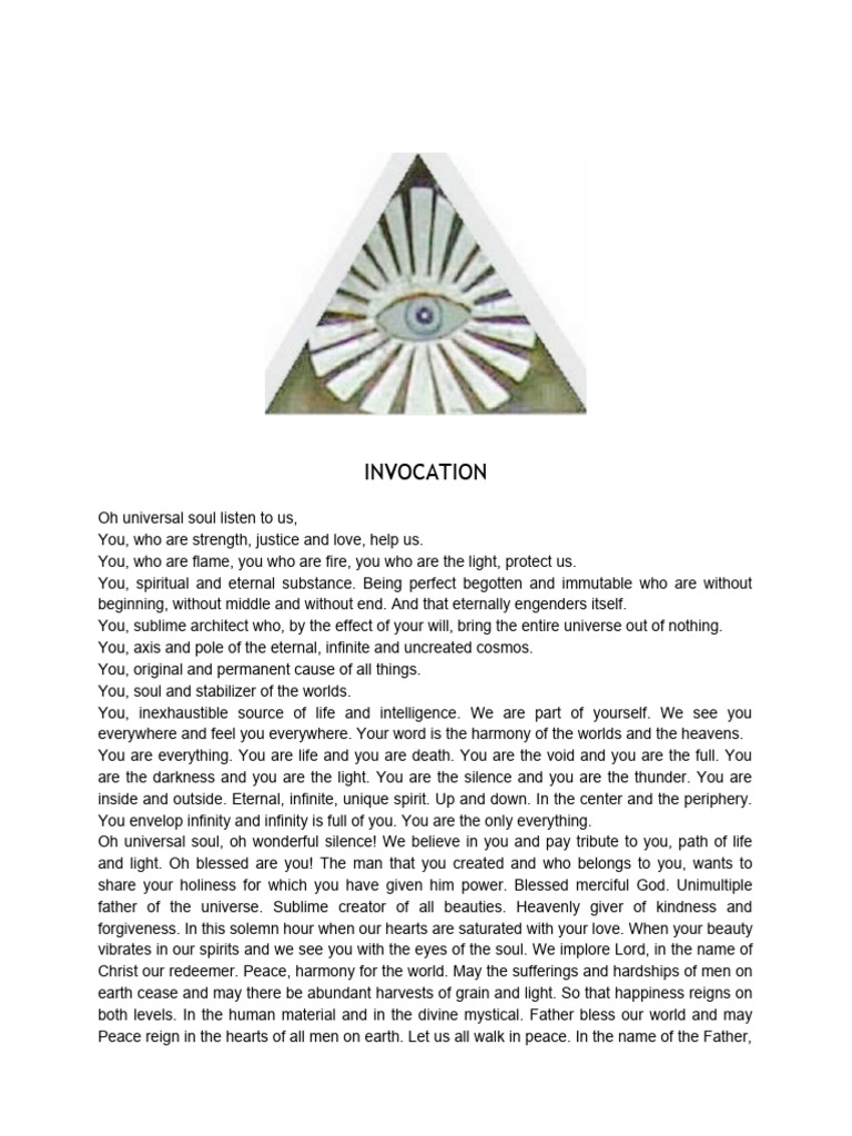 Universal Soul Invocation and Prayers | PDF | God The Father | Mercy