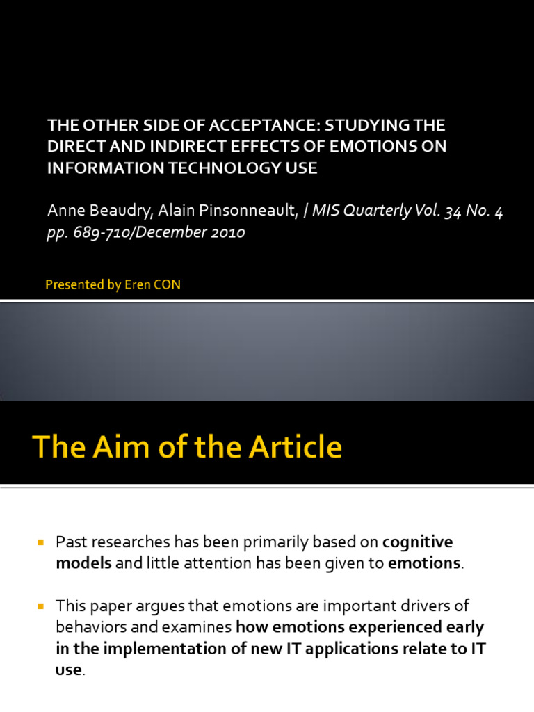 The Other Side of Acceptance Studying The Direct and Indirect Effects ...