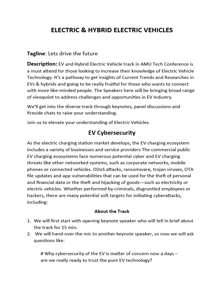 Track Descriptions PDF Electric Vehicle Lithium Ion Battery