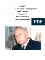 Projekt TEMA: Jeta Dhe Veprat e Nje Kompozitori Lenda: Muzike Tremujori II Shkolla "Vasil Ziu" Punoi: Sabina Dollani