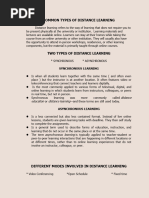 COMMON TYPES OF DISTANCE LEARNING, Mea