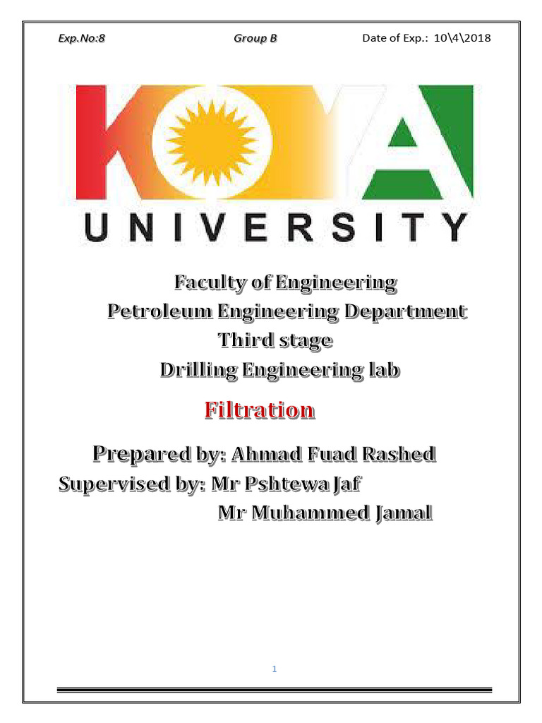 8Mud Filtration Ahmad PDF Filtration Chemical Engineering