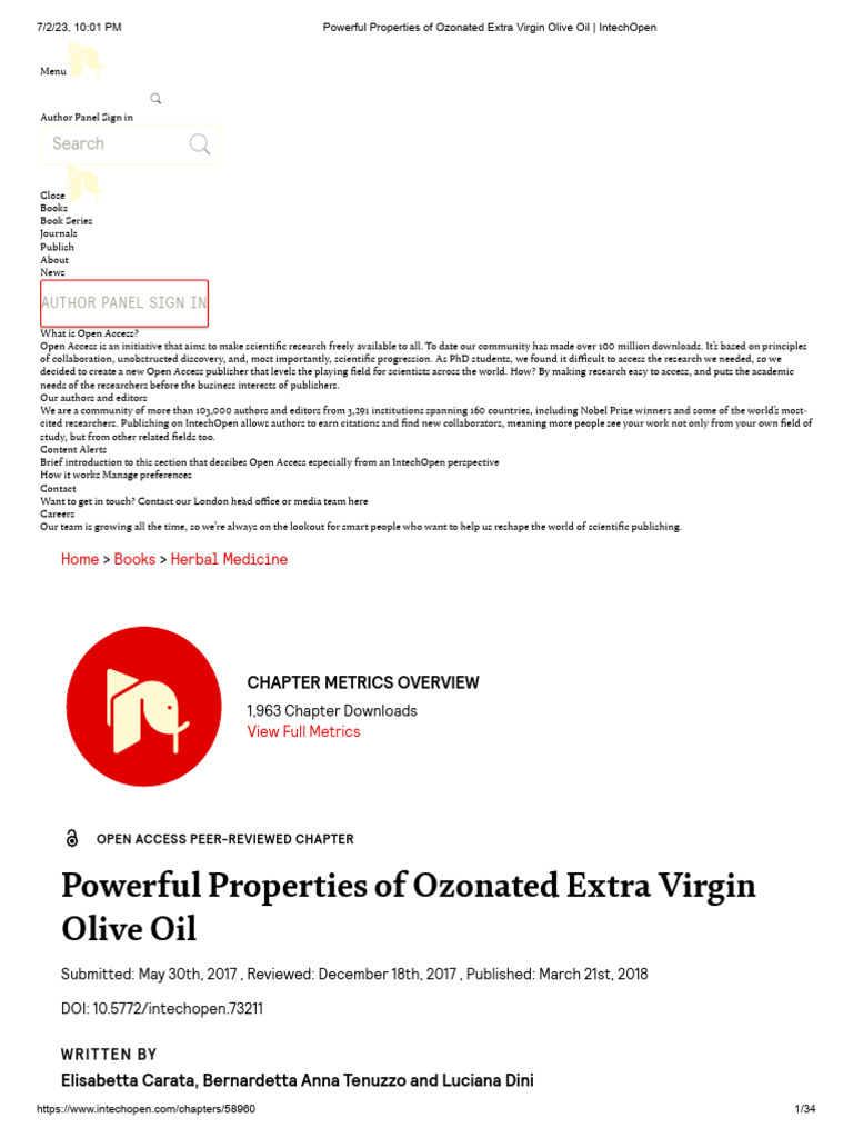 Ozonated Extra Virgin Olive Oil Benefits | PDF | Wellness