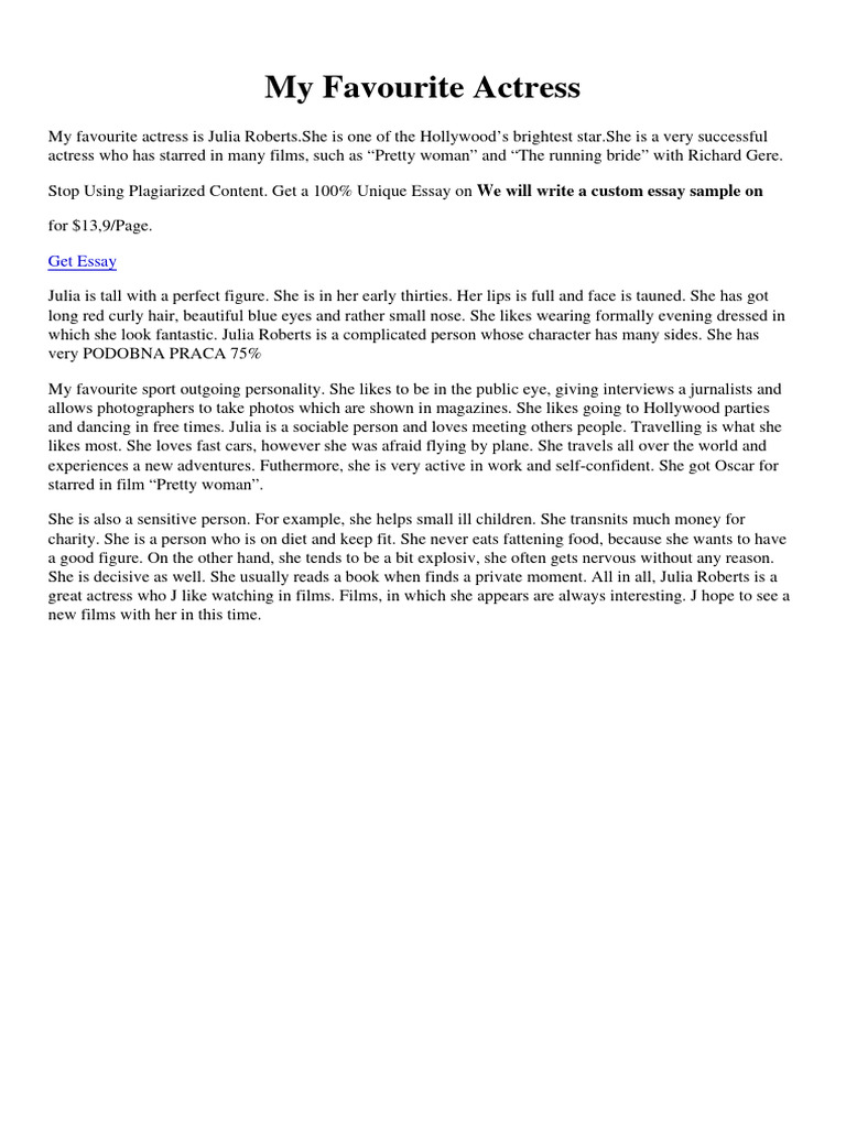 My Favourite Actress | PDF