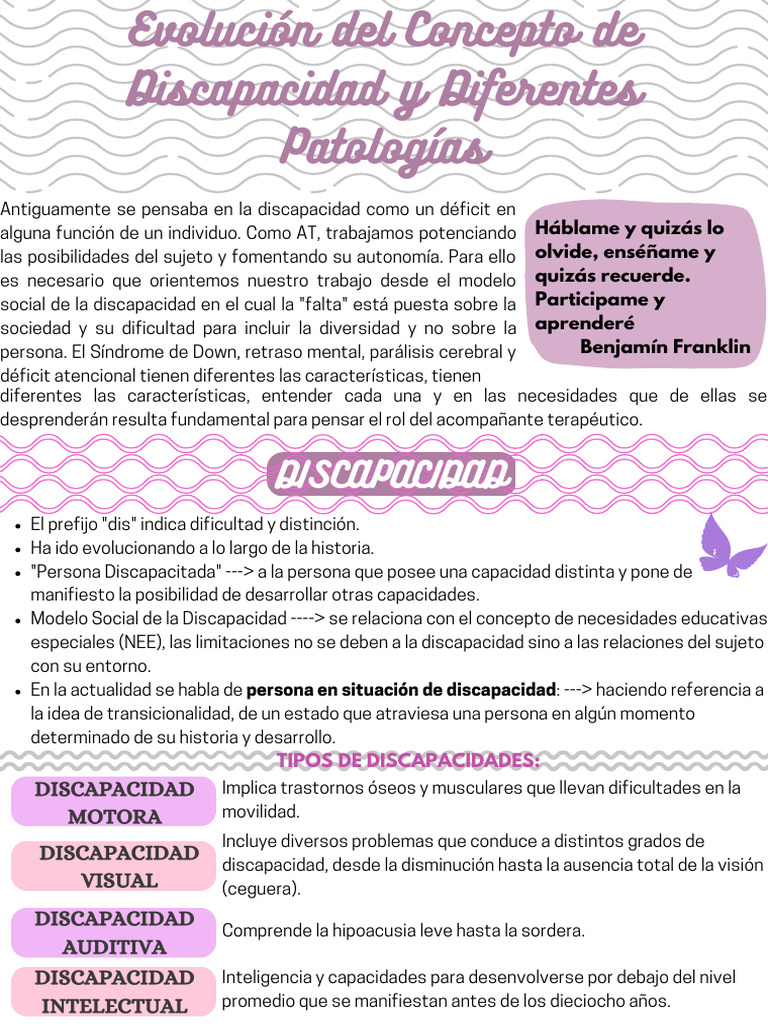 Evolución y Tipos de Discapacidad | PDF | Invalidez | Inclusión (Educación)
