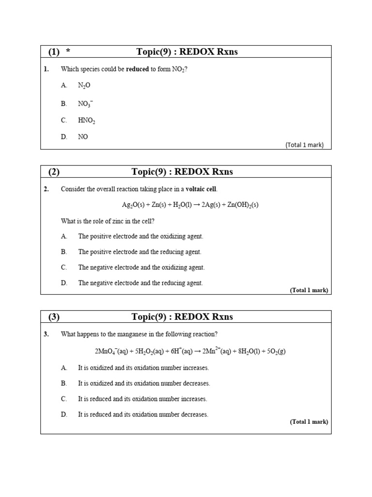 Understanding REDOX Reactions | PDF | Redox | Unit Processes