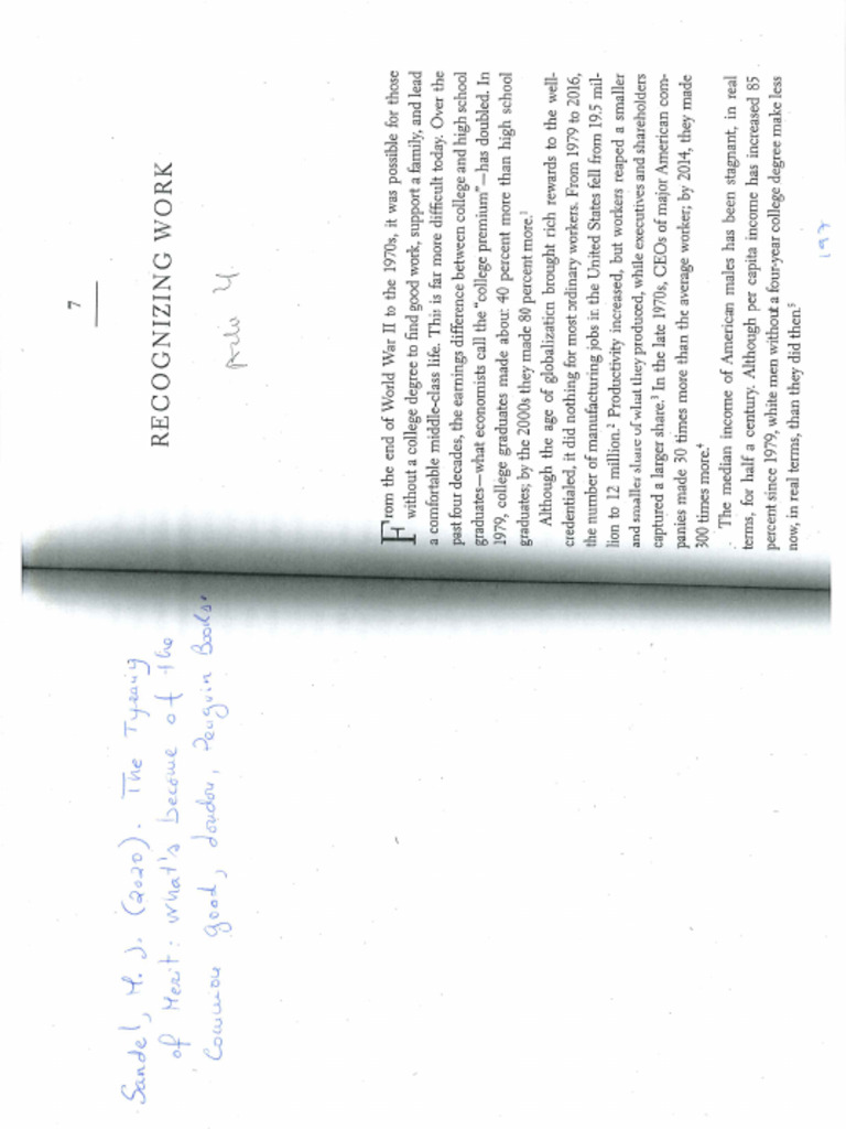 Sandel 2020 recognising work pdf